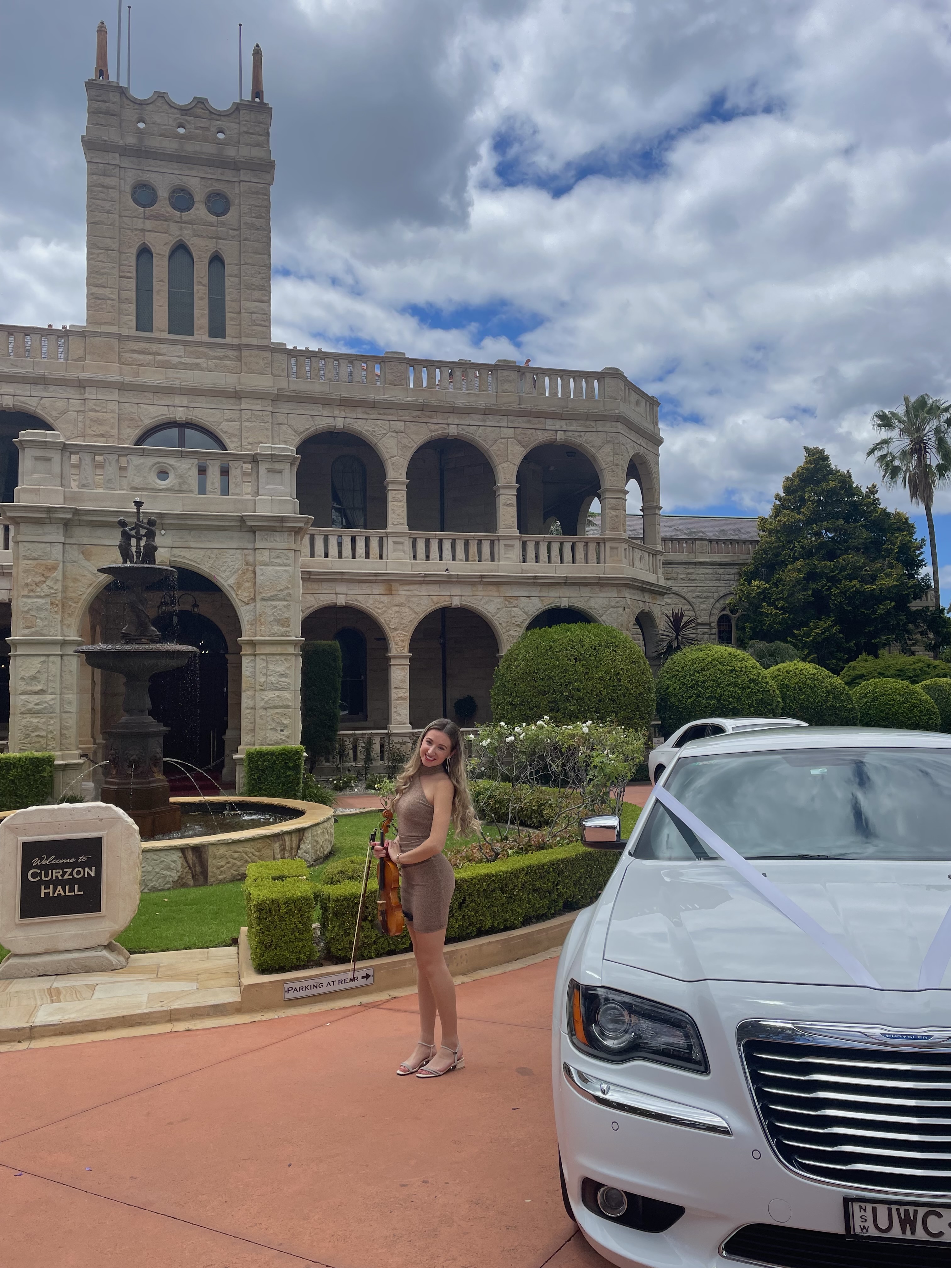 Tali in front of grand hall